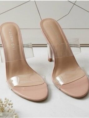 Madden girl Clear Strap Nude High Heel
